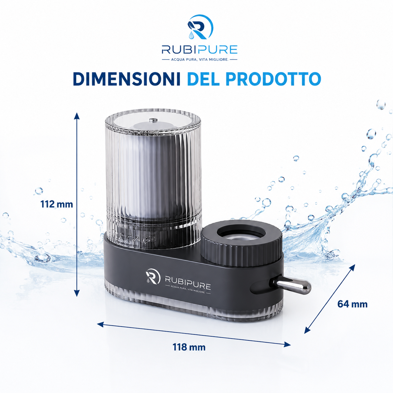 RubiPure – Purificatore d'Acqua per Rubinetto