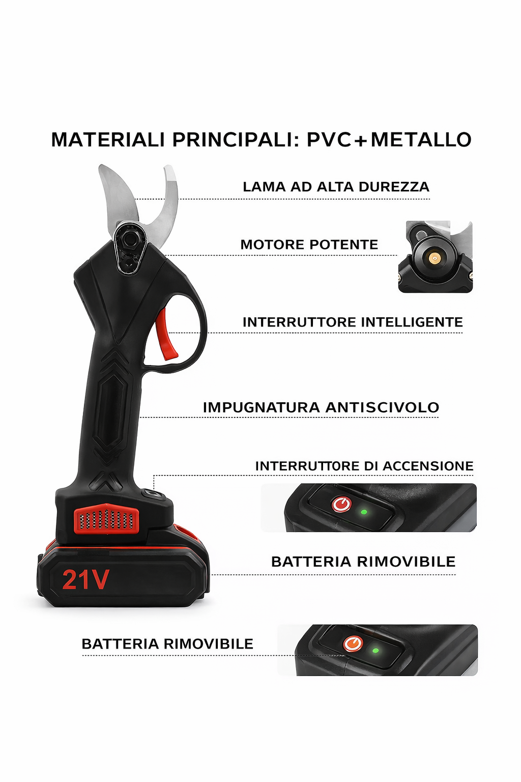 Cesoie da potatura elettriche senza spazzole 48V