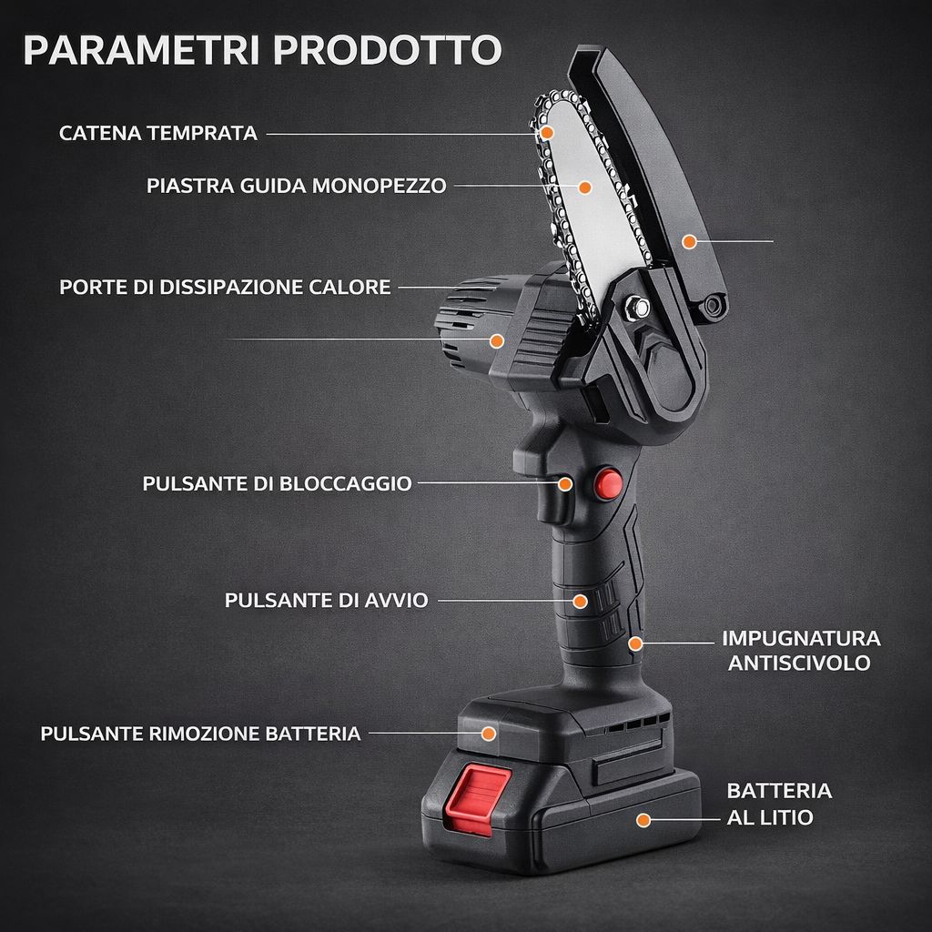 Motosega con 2 Batterie 21V Professionale