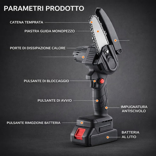 Motosega con 2 Batterie 21V Professionale
